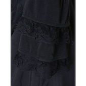 preiswerte Kleider-Gotische Lolita Cocktailkleid Vintage-Kleid Kurz Mini Kleid Steampunk Übergrössen Spitze Einfarbig A-Linie Kostüm Damen Fantasie Steampunk Karneval Maskerade Leistung Date Festival Teenager Erwachsene