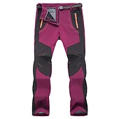 abordables Fondos-pantalones forrados de vellón para mujer pantalones impermeables para caminar pantalones pantalones softshell patchwork invierno al aire libre a prueba de viento cálidos y transpirables fondos ligeros verde militar naranja caza pesca acampar esquiar