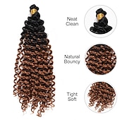 abordables Crocheter les cheveux-crochet cheveux bouclés vague d&#039;eau crochet cheveux bouclés tressage cheveux bouclés crochet cheveux pour les femmes noires marlybob crochet cheveux 14 pouces 14 pouces 3 packs