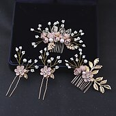 economico Accessori per acconciature-blu fiori dolci piccole perline fiore accessori per capelli pettine per capelli inserto per capelli copricapo da sposa vestito accessori per abiti