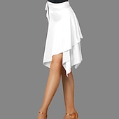 cheap Latin Dancewear-Latin Dance Skirts Pure Color Women&#039;s Training Performance High Spandex Women&#039;s Daily Skirts