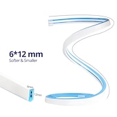 preiswerte Neon-LED-Beleuchtung-3~10m 9.8~32.8ft dc12v rgb wasserdichte led flexible neonseil streifen licht app musiksynchronisation funktioniert mit alexa google assistant für partydekoration
