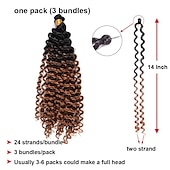 abordables Crocheter les cheveux-crochet cheveux bouclés vague d&#039;eau crochet cheveux bouclés tressage cheveux bouclés crochet cheveux pour les femmes noires marlybob crochet cheveux 14 pouces 14 pouces 3 packs