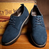 abordables Semi-formel-chaussures oxford en similicuir bleu marine pour hommes - chaussures formelles classiques à lacets avec semelle confortable pour les occasions professionnelles et décontractées
