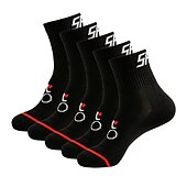 cheap Cycling Clothing Accessories-Compression Socks Athletic Sports Socks Crew Socks Cycling Socks Men's Football / Soccer Cycling / Bike Breathable Wearable 1 Pair Winter Solid Color Chinlon Black White Orange M L XL