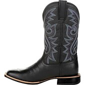 tanie Kowboj i zachodnie buty-męskie brązowe haftowane kowbojskie buty ze sztucznej skóry w stylu western - klasyczny, wytrzymały styl rodeo z kwadratowymi noskami do rancza i noszenia na zewnątrz