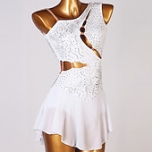 economico Abiti da Pattinaggio Artistico-Vestito da pattinaggio artistico Per donna Da ragazza Pattinaggio sul ghiaccio Vestiti Completi Bianco Blu marino scuro Rosso Floreale Scollatura posteriore Retato Elastene Elevata elasticità