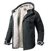 preiswerte Pufferjacken-Herren Hoodie Jacke Winter Draussen Warm Oberbekleidung Winterjacken Sherpa-Jacke Jagd Camping / Wandern / Höhlenforschung Reisen Schwarz Kaki Grau