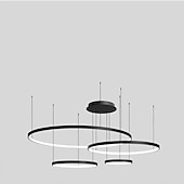 Недорогие Кольцо и Круглый Дизайн-40 60 80 см светодиодные подвесные светильники с регулируемой яркостью круг дизайн алюминий силикагель современный стиль классический круг черный современный современный 220-240 В 110-240 В