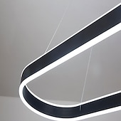 abordables Diseño de línea-80/100cm diseño circular lámpara colgante led estilo nórdico aleación de aluminio acabados pintados moda moderna para comedor cocina salón 110-240v 78w solo regulable con mando a distancia