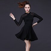 ieftine Ținute Dans Latin-Dans Latin Îmbrăcăminte de Sport Leotard / Onesie Solid Despicare Pentru femei Antrenament Performanță Manșon Lung Înalt Spandex