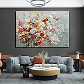 ieftine Picturi Florale/Botanice-pictură în ulei realizată manual pictată manual artă de perete mari dimensiuni abstracte flori simple decor decor pânză rulată fără cadru neîntins
