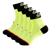 cheap Cycling Clothing Accessories-Compression Socks Athletic Sports Socks Crew Socks Cycling Socks Men's Football / Soccer Cycling / Bike Breathable Wearable 1 Pair Winter Solid Color Chinlon Black White Orange M L XL