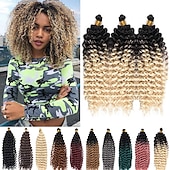 abordables Crocheter les cheveux-crochet cheveux bouclés vague d&#039;eau crochet cheveux bouclés tressage cheveux bouclés crochet cheveux pour les femmes noires marlybob crochet cheveux 14 pouces 14 pouces 3 packs