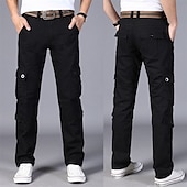 cheap Cargo Pants-Men&#039;s Cargo Pants Combat Trousers 8 Pocket Plain Breathable Lightweight Full Length Casual Daily Trousers ArmyGreen Black Micro-elastic
