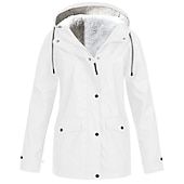 abordables ropa exterior activa para mujer-chaqueta de lluvia para mujer impermeable chaqueta de lana de senderismo invierno al aire libre cálido impermeable polar a prueba de viento con capucha parka prendas de vestir exteriores rompevientos gabardina superior con cremallera completa esquí pesca