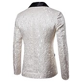 economico Blazer da uomo-Per uomo Giubbotto Giacca Strada Attività commerciale Tenere al caldo Traspirante Tasche Jacquard Autunno Inverno Floreale Streetwear Elegante Bavero a lancia Standard Cotone Standard Nero Bianco