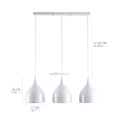 billige Øylys-3-lys 19cm pendellampe led horn form design sland lys metall malte finisher minimalistisk stil justerbar stue spisestue lampe 110-120v 220-240v maks 60w