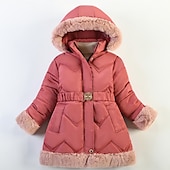 abordables Doudoune et doudoune pour fille-Fille 3D Doudoune Enfant Uni Doudoune Manteau manche longue Hiver Mignon Adorable Enfants 3-10 ans Quotidien Coupe régulière