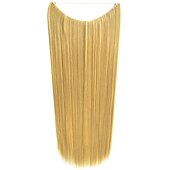 cheap Synthetic  Extensions-24inch 50grams 100grams Synthetic Hair Extension Gradual Color Brown Gray Blonde String Halo Hairpieces Extensions
