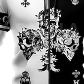 cheap Gothic &amp; Skull-Men&#039;s Color Block Skull Hoodie Hoodies Sweatshirt Hoodie Long Sleeve Hooded Sweatshirt Hooded Designer 3D Print Casual Daily Sports Black And White Black Zipper Fall Spring &amp;  Fall Designer