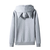 お買い得  面白いグラフィック-パーカー キャンパス クリスマス かわいいスタイル ビショップ 猫耳 原宿 カワイイ のために 女性用 成人 熱間鍛造  のために キャンパス