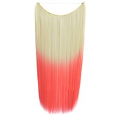 cheap Synthetic  Extensions-24inch 50grams 100grams Synthetic Hair Extension Gradual Color Brown Gray Blonde String Halo Hairpieces Extensions