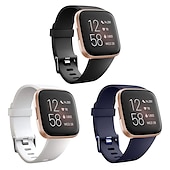 economico Cinturini per orologi Fitbit-3 pezzi Cinturino per orologio  per Fitbit Versa 2 / Versa Lite / Versa SE / Versa Silicone Sostituzione Cinghia Soffice Traspirante Cinturino sportivo Polsino