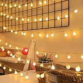 abordables Lumières de Noël-Guirlande lumineuse élégante pour réception de mariage, alimentée par piles AA, étoiles sphériques à LED, étanche, éclairage extérieur/intérieur, éclairage chaleureux pour la décoration du nouvel an