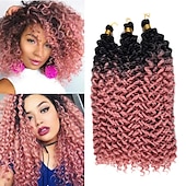 abordables Crocheter les cheveux-crochet cheveux bouclés vague d&#039;eau crochet cheveux bouclés tressage cheveux bouclés crochet cheveux pour les femmes noires marlybob crochet cheveux 14 pouces 14 pouces 3 packs