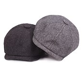 abordables Sombreros de hombre-Hombre Sombrero de la boina Sombrero de vendedor de periódicos Color Caquí Gris Ligero Algodón y lino Ropa de calle Elegante Moda de los años 20 Exterior Diario Noche Estampados Filtro Solar