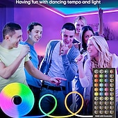 preiswerte Neon-LED-Beleuchtung-3~10m 9.8~32.8ft dc12v rgb wasserdichte led flexible neonseil streifen licht app musiksynchronisation funktioniert mit alexa google assistant für partydekoration