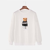 economico Felpe 3D da uomo-Per uomo Orso Stampa Stampe Grafiche Maglia Manica Lunga Felpa Girocollo Designer Casual Grande e Alto Casuale Sport &amp; Outdoor Inverno Primavera &amp; Autunno