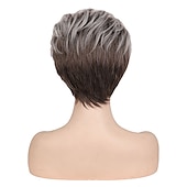 voordelige oudere pruik-bruine pruiken voor vrouwen synthetische pruik blond krullend bouncy curl pixie cut pruik korte lichtblonde synthetisch haar vrouwen pruik
