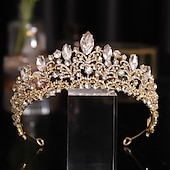 abordables Accesorios para el peinado del cabello-Tiaras de la corona Diademas Tocados Brillante Legierung Boda Fiesta / Noche San Valentín Enamorado Retro Dulce Con Cristal / Cristal Combinación Celada Sombreros