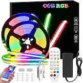 cheap WiFi&amp;Music Control-32.8ft 10m COB Bluetooth LED Smart Strip Lights Christmas Decor Music Sync RGB APP Color Changing for Bedroom Home TV Back Light DIY Décor
