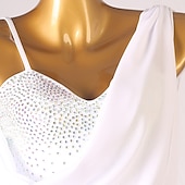 abordables Tenues de danse latine-danse salsa danse latine robe cristaux / strass femme performance sans manches spandex
