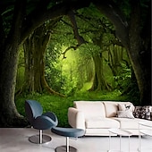 cheap Wallpaper-Cool Wallpapers Nature Forest Wallpaper Wall Mural Wall Sticker Covering Print Peel and Stick Removable Self Adhesive Secret Forest PVC / Vinyl Home Decor