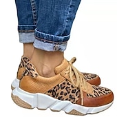 economico Sneakers da donna-sneakers da donna con stampa leopardata - scarpe sportive casual con lacci e suola spessa per un uso quotidiano alla moda