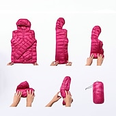 levne Puffer Jackets-dámská bunda s kapucí turistická péřová bunda duckdown zimní outdoor celorozepínací mikina s kapucí zateplená sbalitelná větruodolná ultra lehká (ul) bunda kabát top kemping lyže / snowboard rybaření červená modrá