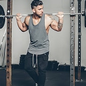 cheap Tank Tops-Men's Running Tank Top Workout Tank Sleeveless Vest / Gilet Summer Cotton Breathable Quick Dry Yoga Fitness Running Sportswear Activewear Black White Green