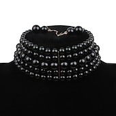 halpa Lisävarusteet ja enemmän-helmi choker kaulakoru korvakorut 2 kpl läppätarvikkeet vintage 1920-luvun möly 20-luvun art deco naisille