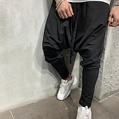 abordables pantalons décontractés-Homme Sarouel Pantalon Jogger Pantalon Pantalons décontractés Cordon Taille elastique Bouffant Couleur unie Respirable Poids Léger Toute la longueur Casual du quotidien Vêtement de rue Décontractées