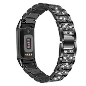 levne Pásky na hodinky Fitbit-Pásek hodinek pro Fitbit Charge 5 Nerez Výměna, nahrazení Popruh Bling Diamond Náramek na šperky Náramek