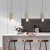 abordables Luces de isla-6cm luz colgante led luz de noche nórdica moderna luz tricolor dorada barra de comedor decoración de navidad galvanizada de metal 110-120v 220-240v