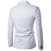 cheap Faux Leather Jackets-Men&#039;s Jacket Faux Leather Jacket Blazer Wedding Business Thermal Warm Rain Waterproof Pocket Fall Solid Color Business Elegant Turndown Regular Faux Leather Regular Fit Black White Red Khaki Jacket
