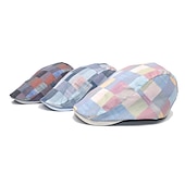abordables Chapeaux homme-Homme Chapeau Béret Chapeau Confort Chaud Respirable Extérieur Plein Air du quotidien Imprimer Géométrique Plaid