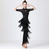 voordelige Latin danskleding-Latijnse dans Top Effen Gesplitst Dames Opleiding Prestatie Halve mouw Hoog Spandex
