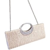 cheap Clutches &amp; Evening Bags-Women&#039;s Elegant Evening Clutch Bag - Rhinestone Handle, Pleated Satin, Wedding &amp; Party Purse