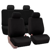 baratos Capas para bancos de automóveis-Capa de Assento de Carro Conjunto Completo Protetores de Banco Dianteiro e Traseiro Acento Bicolor Ajuste Universal 5 Passageiros